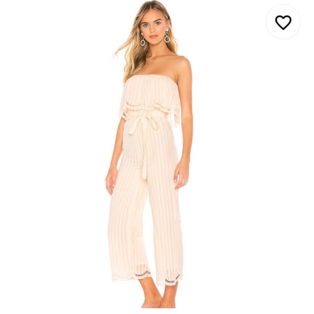 Lovers + Friends Chase Straples jumpsuit in cream